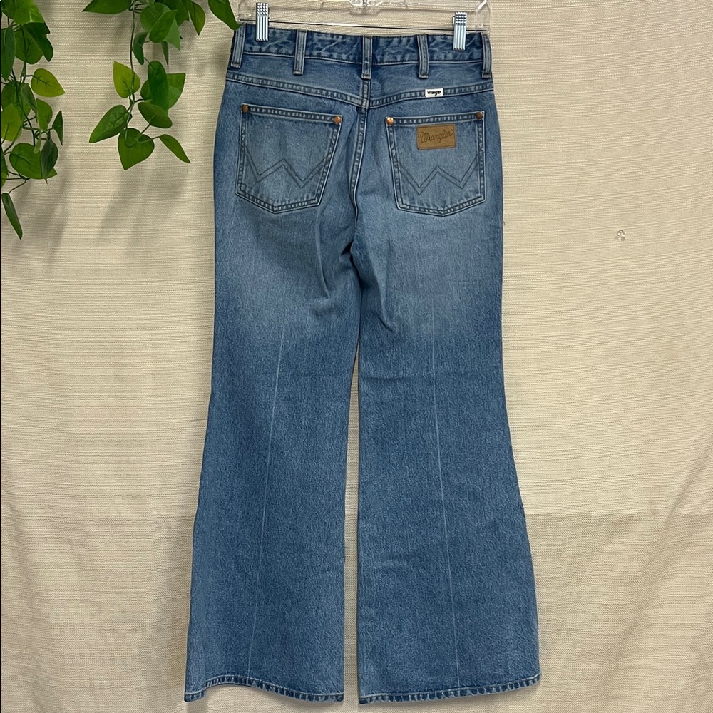 Wrangler Distressed Blue Wide Leg Jeans - Picture 2 of 4